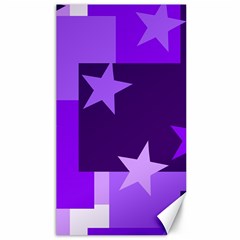 Purple Stars Pattern Shape Canvas 40  X 72  by Pakjumat