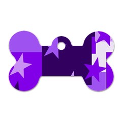 Purple Stars Pattern Shape Dog Tag Bone (one Side) by Pakjumat