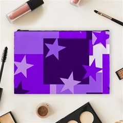 Purple Stars Pattern Shape Cosmetic Bag (large) by Pakjumat