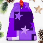 Purple Stars Pattern Shape Bell Ornament (Two Sides) Front