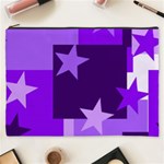 Purple Stars Pattern Shape Cosmetic Bag (XXXL) Front