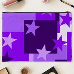 Purple Stars Pattern Shape Cosmetic Bag (XXXL) Back