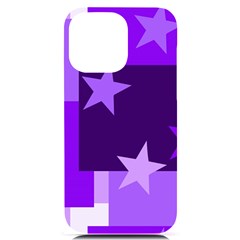 Purple Stars Pattern Shape Iphone 14 Pro Max Black Uv Print Case by Pakjumat