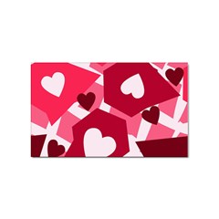 Pink Hearts Pattern Love Shape Sticker Rectangular (100 Pack) by Pakjumat