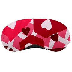 Pink Hearts Pattern Love Shape Sleep Mask by Pakjumat