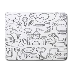 Baby Hand Sketch Drawn Toy Doodle Small Mousepad by Pakjumat