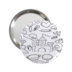 Baby Hand Sketch Drawn Toy Doodle 2 25  Handbag Mirrors by Pakjumat