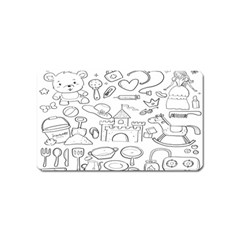 Baby Hand Sketch Drawn Toy Doodle Magnet (name Card) by Pakjumat