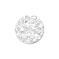 Baby Hand Sketch Drawn Toy Doodle Golf Ball Marker by Pakjumat