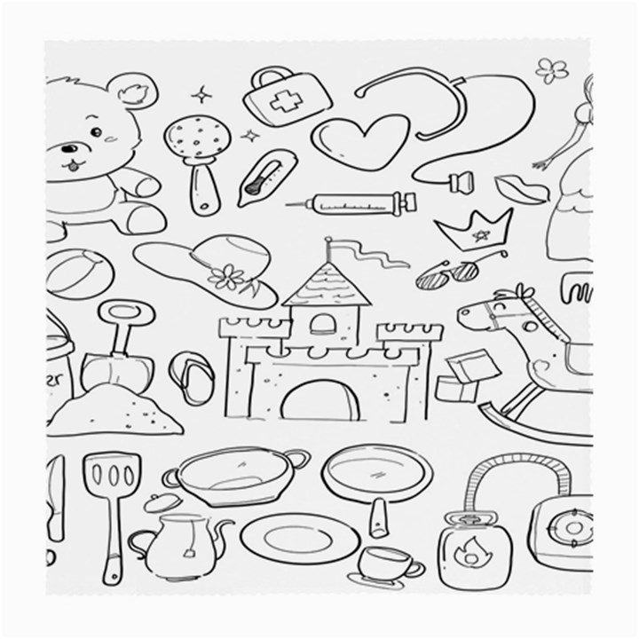 Baby Hand Sketch Drawn Toy Doodle Medium Glasses Cloth