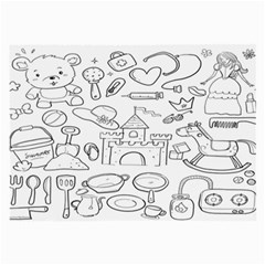 Baby Hand Sketch Drawn Toy Doodle Large Glasses Cloth by Pakjumat