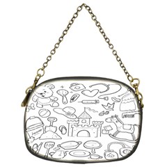 Baby Hand Sketch Drawn Toy Doodle Chain Purse (one Side) by Pakjumat