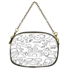 Baby Hand Sketch Drawn Toy Doodle Chain Purse (two Sides) by Pakjumat