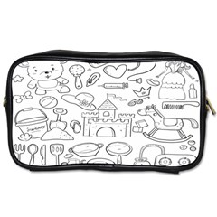 Baby Hand Sketch Drawn Toy Doodle Toiletries Bag (two Sides) by Pakjumat