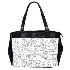 Baby Hand Sketch Drawn Toy Doodle Oversize Office Handbag (2 Sides) by Pakjumat