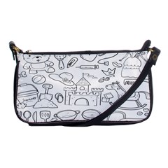 Baby Hand Sketch Drawn Toy Doodle Shoulder Clutch Bag by Pakjumat