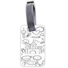 Baby Hand Sketch Drawn Toy Doodle Luggage Tag (two Sides) by Pakjumat