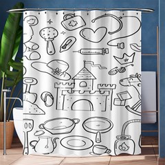 Baby Hand Sketch Drawn Toy Doodle Shower Curtain 60  X 72  (medium)  by Pakjumat