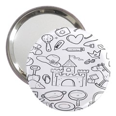 Baby Hand Sketch Drawn Toy Doodle 3  Handbag Mirrors by Pakjumat