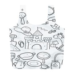 Baby Hand Sketch Drawn Toy Doodle Full Print Recycle Bag (l) by Pakjumat