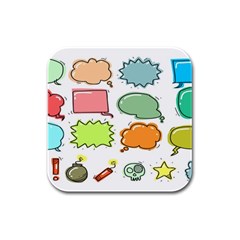 Set Collection Balloon Image Rubber Square Coaster (4 Pack) by Pakjumat