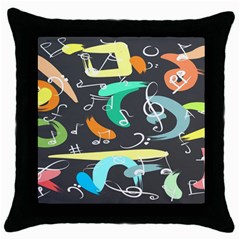 Repetition Seamless Child Sketch Throw Pillow Case (black) by Pakjumat