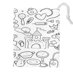 Baby Hand Sketch Drawn Toy Doodle Drawstring Pouch (4xl) by Pakjumat