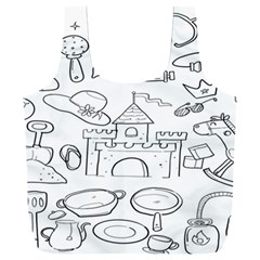 Baby Hand Sketch Drawn Toy Doodle Full Print Recycle Bag (xxl) by Pakjumat