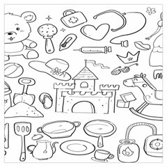 Baby Hand Sketch Drawn Toy Doodle Lightweight Scarf 