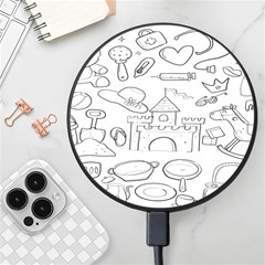 Baby Hand Sketch Drawn Toy Doodle Wireless Fast Charger(black) by Pakjumat