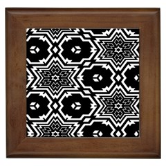 Black And White Pattern Background Structure Framed Tile by Pakjumat