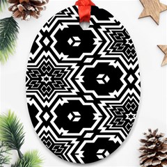 Black And White Pattern Background Structure Ornament (oval) by Pakjumat