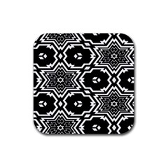 Black And White Pattern Background Structure Rubber Coaster (square) by Pakjumat