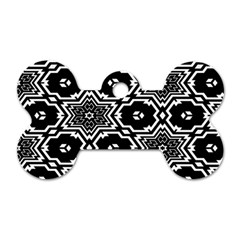 Black And White Pattern Background Structure Dog Tag Bone (one Side) by Pakjumat