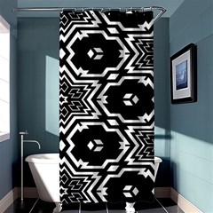 Black And White Pattern Background Structure Shower Curtain 36  X 72  (stall)  by Pakjumat