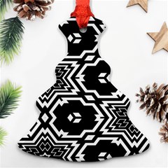 Black And White Pattern Background Structure Ornament (christmas Tree)  by Pakjumat