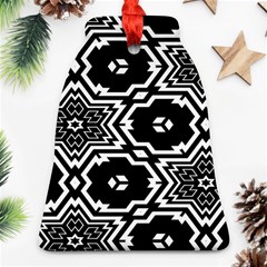 Black And White Pattern Background Structure Bell Ornament (two Sides) by Pakjumat