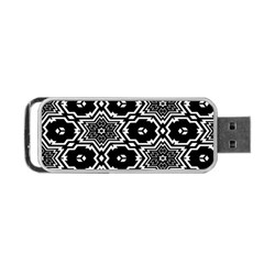 Black And White Pattern Background Structure Portable Usb Flash (two Sides) by Pakjumat