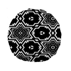 Black And White Pattern Background Structure Standard 15  Premium Round Cushions by Pakjumat