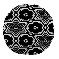 Black And White Pattern Background Structure Large 18  Premium Round Cushions by Pakjumat