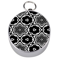 Black And White Pattern Background Structure Silver Compasses by Pakjumat