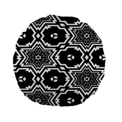 Black And White Pattern Background Structure Standard 15  Premium Flano Round Cushions by Pakjumat