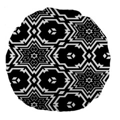 Black And White Pattern Background Structure Large 18  Premium Flano Round Cushions by Pakjumat