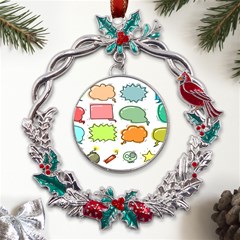 Set Collection Balloon Image Metal X mas Wreath Holly Leaf Ornament by Pakjumat