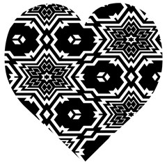 Black And White Pattern Background Structure Wooden Puzzle Heart by Pakjumat