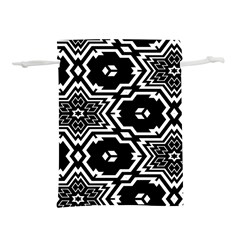 Black And White Pattern Background Structure Lightweight Drawstring Pouch (l)