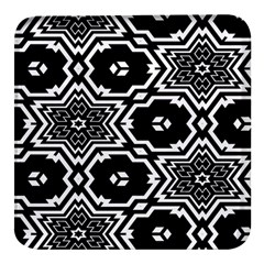 Black And White Pattern Background Structure Square Glass Fridge Magnet (4 Pack) by Pakjumat