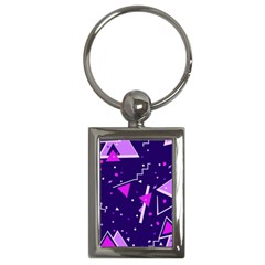 Memphis Pattern Geometric Abstract Key Chain (rectangle) by Pakjumat