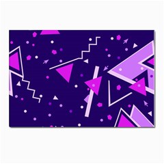 Purple Blue Geometric Pattern Postcard 4 x 6  (pkg Of 10) by Pakjumat