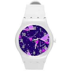 Memphis Pattern Geometric Abstract Round Plastic Sport Watch (m) by Pakjumat